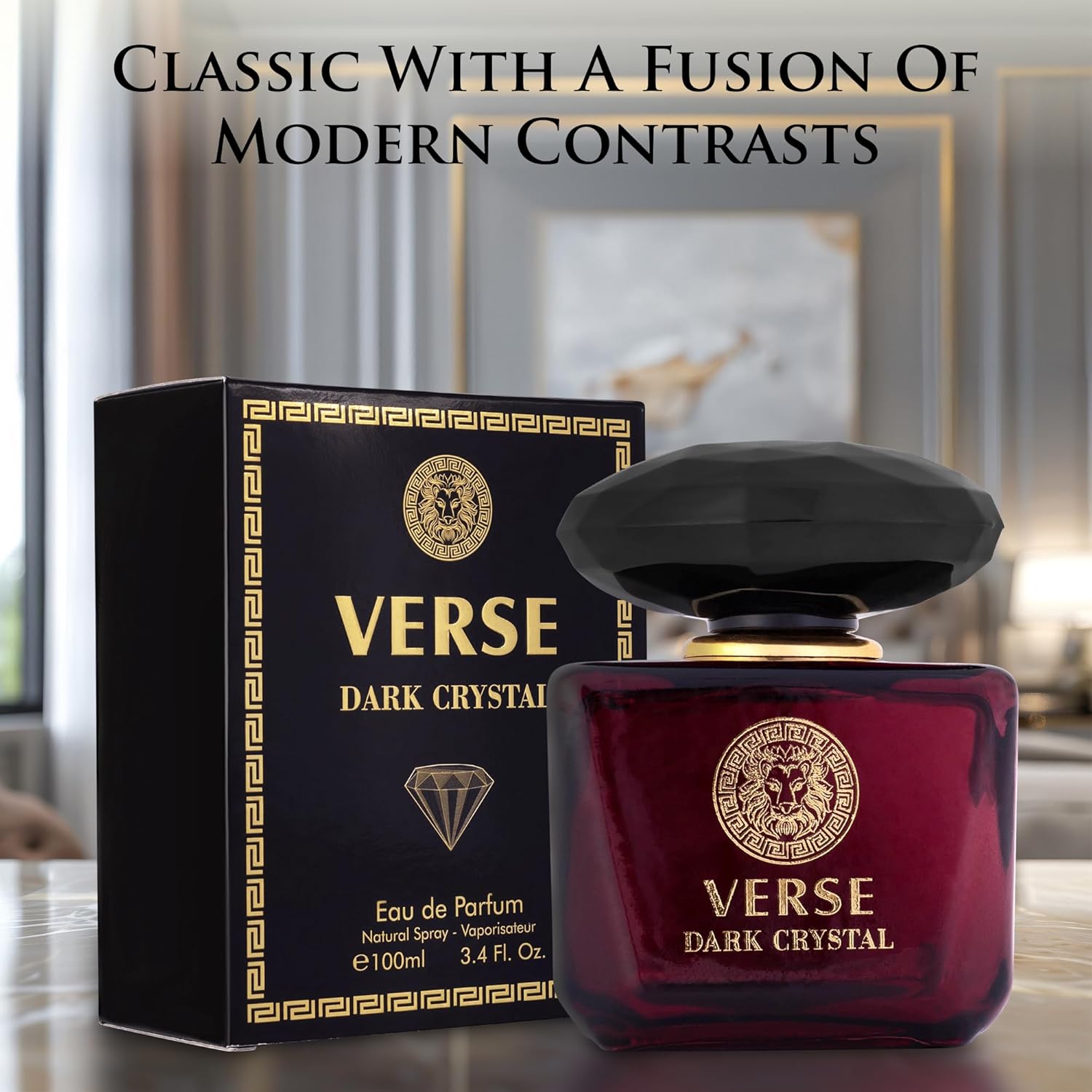 Verse Dark Crystal for Women 3.4fl Oz - Top Notes of Spicy Ginger & Cardamom with Pepper - Floral Tones of Orange Blossom & Creamy Coconut - Oriental Aroma with Warm & Musk - Elegant 100ml Bottle - Image 3