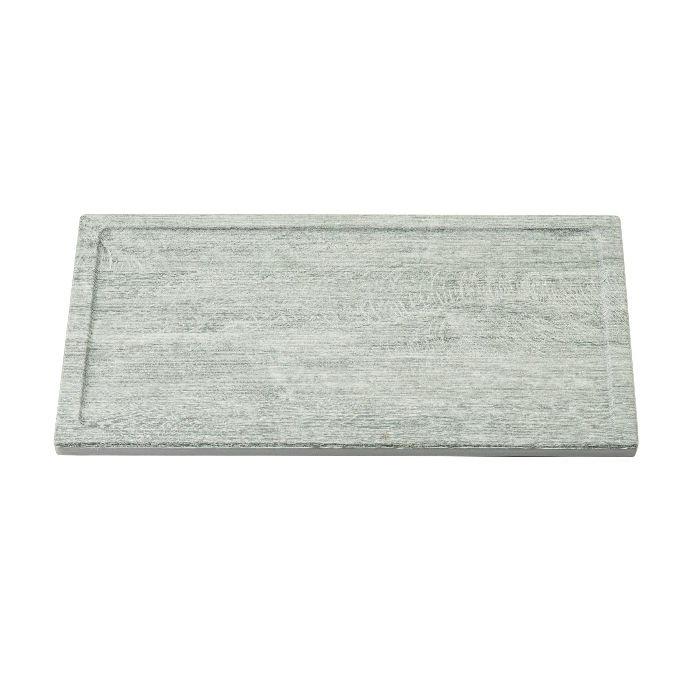 TableCraft Serving Tray, 10.375" x 6.375" x 0.625" Gray Melamine with Smokehouse Decal, Fits Fourth Size Gastronorm Crates, Decorative Professional Serving Surface for Catering, Buffet, and Display