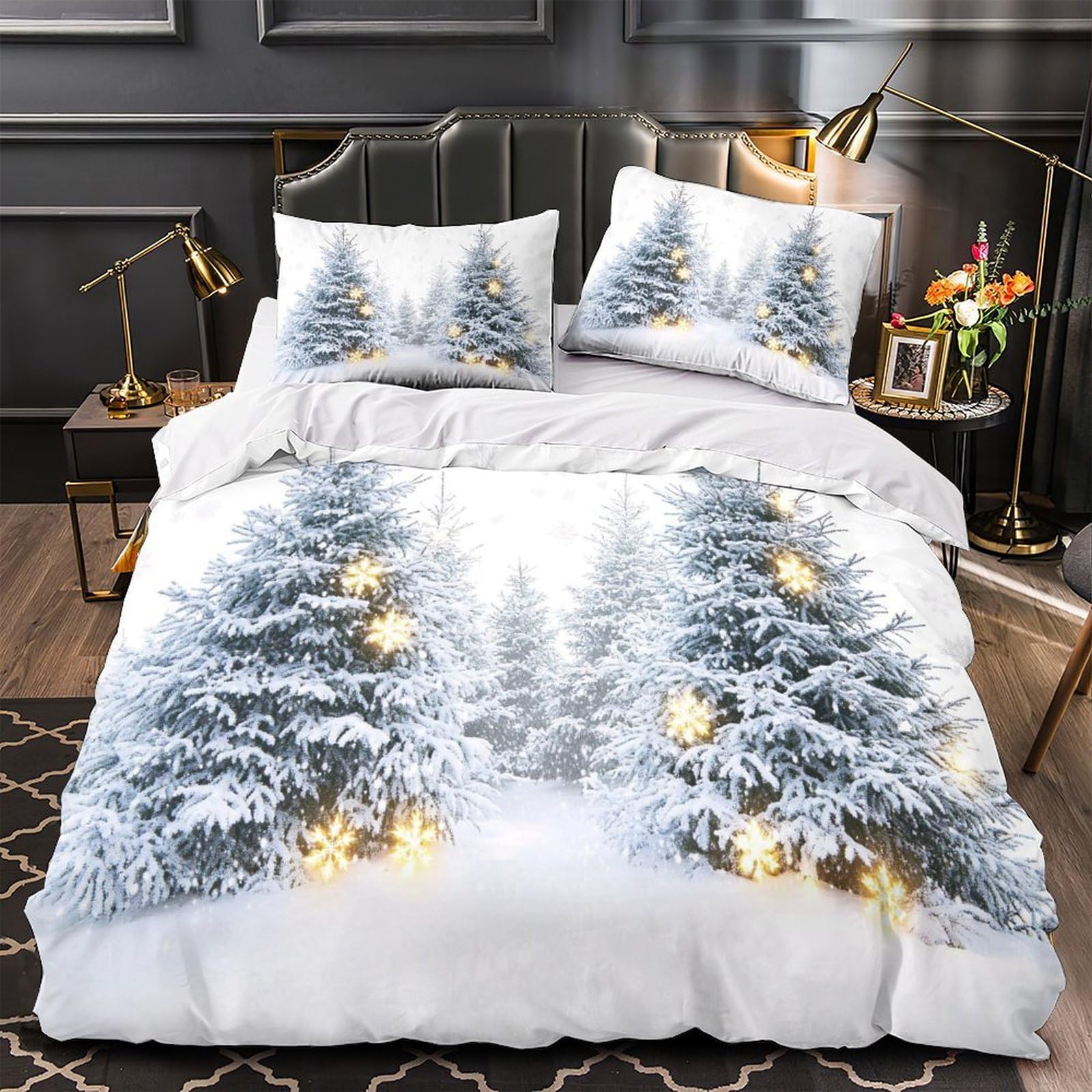 Housse de couette 260x220cm visages souriants parure lit garçon super king microfibre