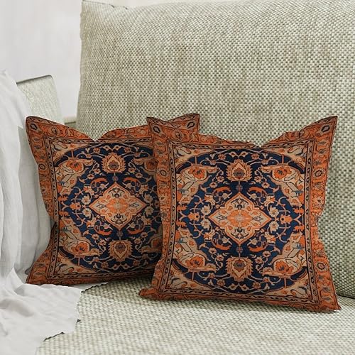 Miniatura 5 de Traditional Persian Throw Pillow Cover Set of 2 Chinoiserie Cushion Cases 20x20in Decorative Pillow Home Cotton Linen Elegant Pillow Cover for Home