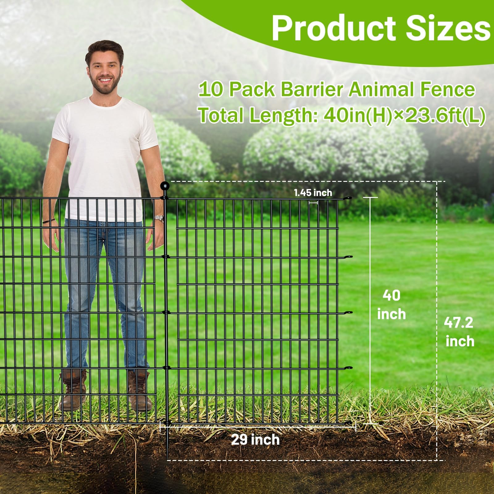 Gartenzaun Metall Steckzaun Dekoration Gitterzaun Für Garten Hundezaun Garten Zaun Gartenbeet Und Tierbarriere, Für Kaninchen, Hund, Hof