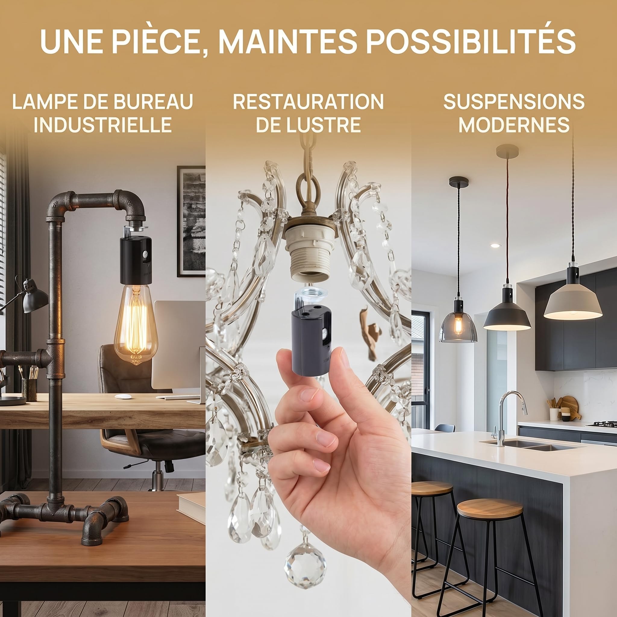 18 Bases De Prises De Lampe De Bougie E14 Pour Lustre Et Applique Murale | Douille e14 a Embase Lampe Lustre Pour Applique Murale Et Lampe Installation Facile Pour Maison Bureau Et Patio Douille Lampe