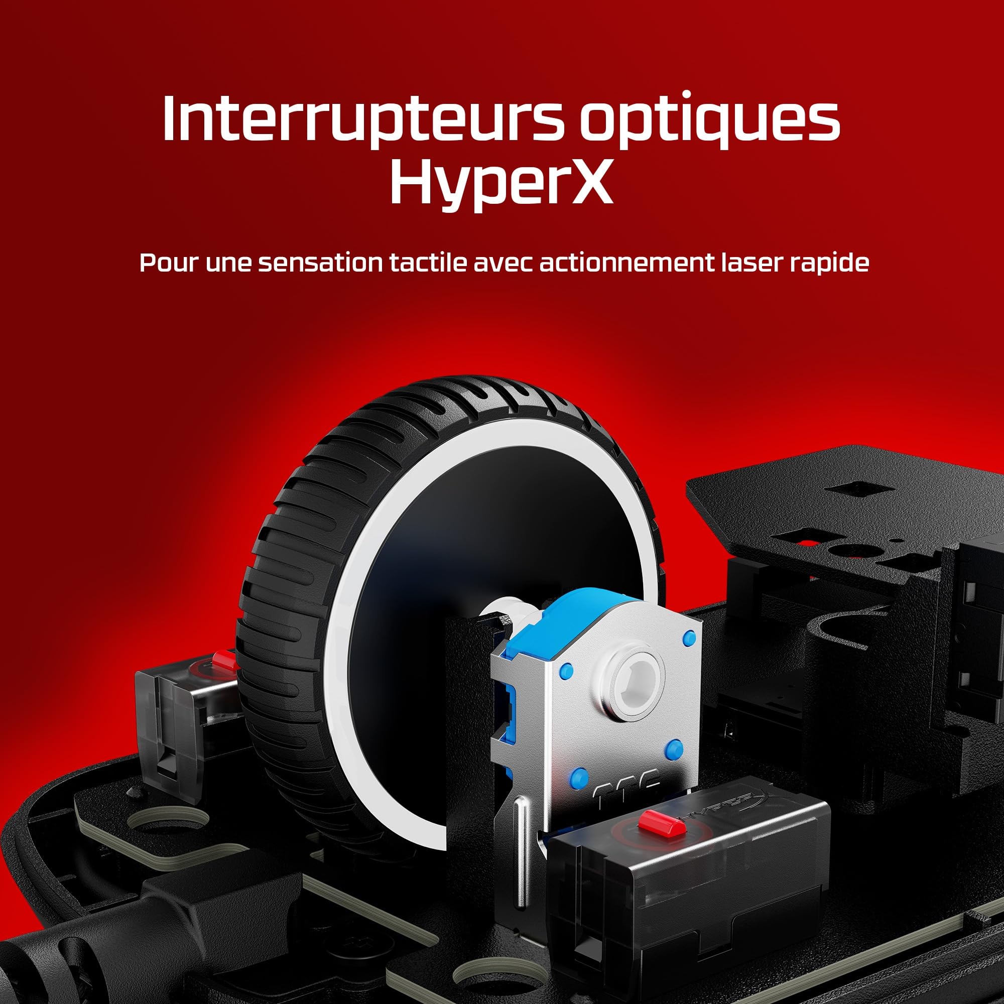 HyperX Pulsefire Saga, Souris Gaming Filaire Ultra-légère modulable de 69g, capteur Optique HyperX 26K jusqu'à 26 000 DPI, taux d'interrogation 8 000 Hz, Cordon Hyperflex 2, RGB, Noir