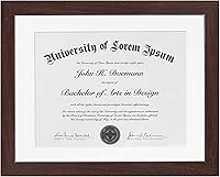 Vista 1 de Americanflat - Portarretratos de diploma de 11 x 14 pulgadas con vidrio inastillable - Úselo como marco de 8.5 x 11 pulgadas con paspartú