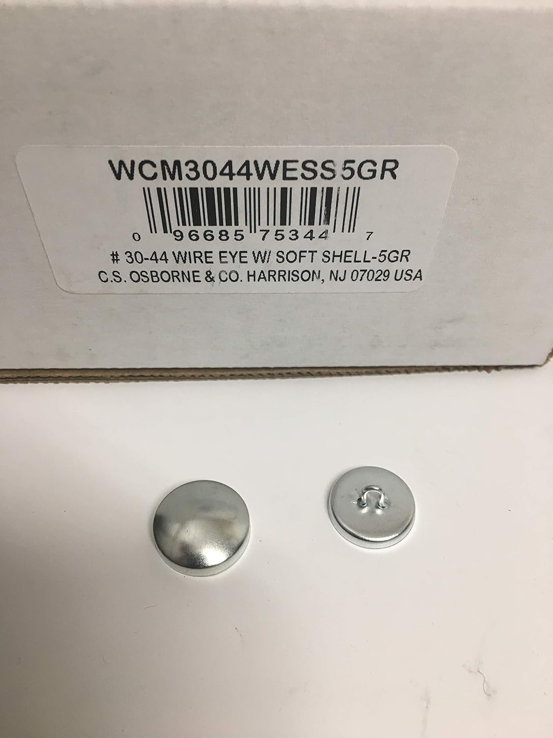 No.30 3/4 Diameter Upholstery Button .WCM3044WESS5GR UPC75344 Combo - Wire Eye with Soft Shells - Style 44