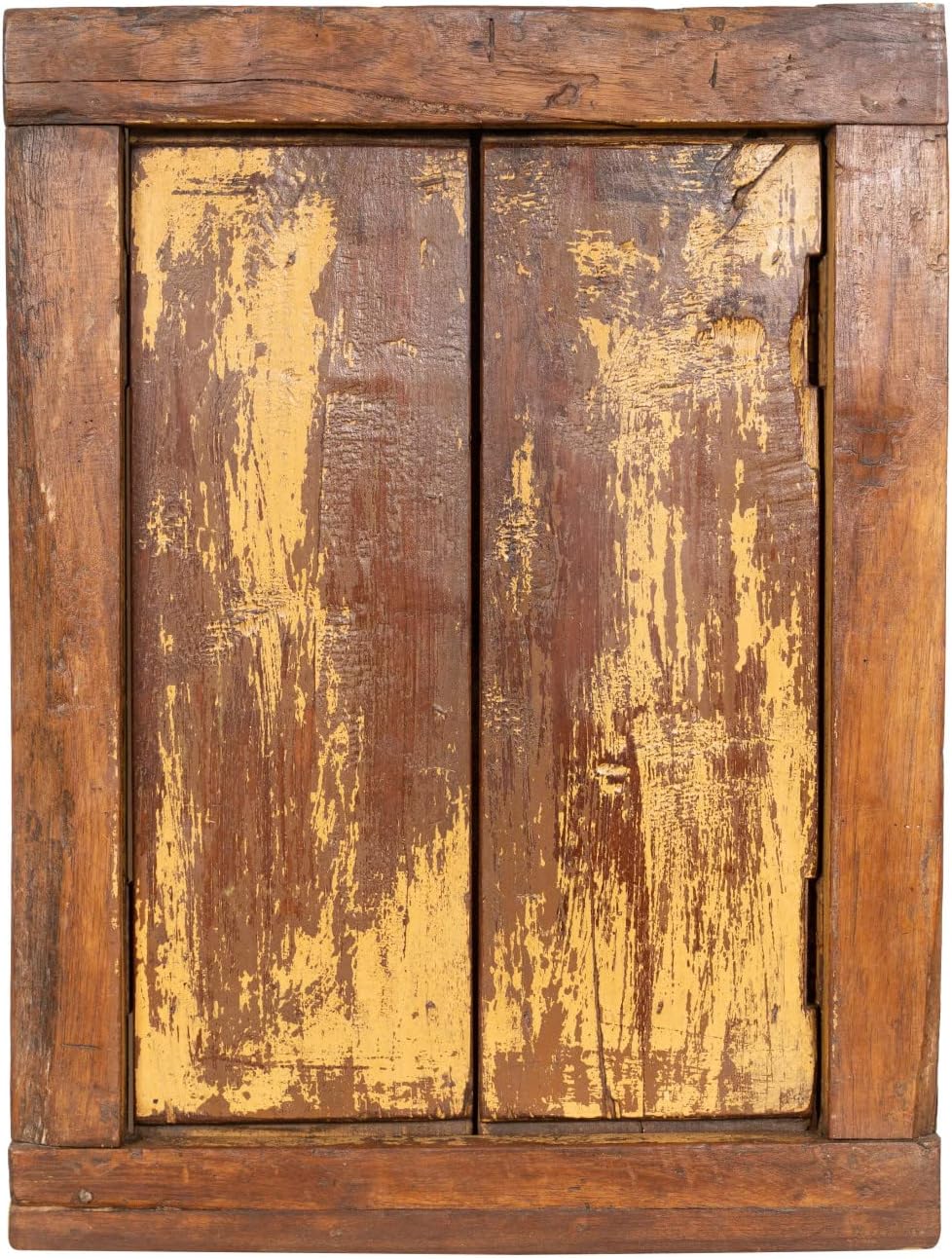 Antique Solid Wood Window 48 x 62 cm | Decorative and Functional Wooden Windows | Vintage Wood Window