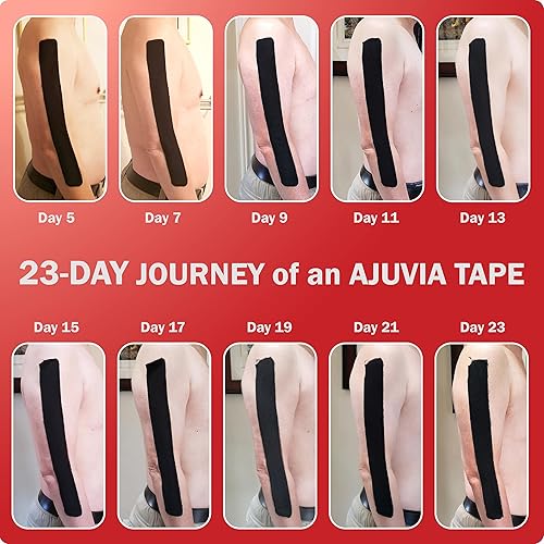 Miniatura 5 de AJUVIA Back Vitalizer - Almohada ergonómica de apoyo lumbar y cinta de kinesiología (2 rollos, 44 tiras precortadas, negro)