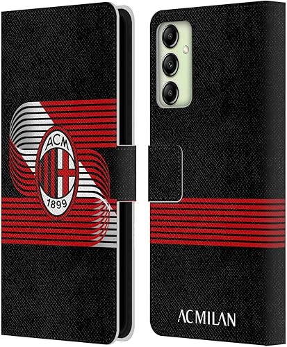 Vista 68 de Head Case Designs Funda de cuero con licencia oficial de AC Milan con diseño de camuflaje digital, compatible con Samsung Galaxy S22 Ultra 5G