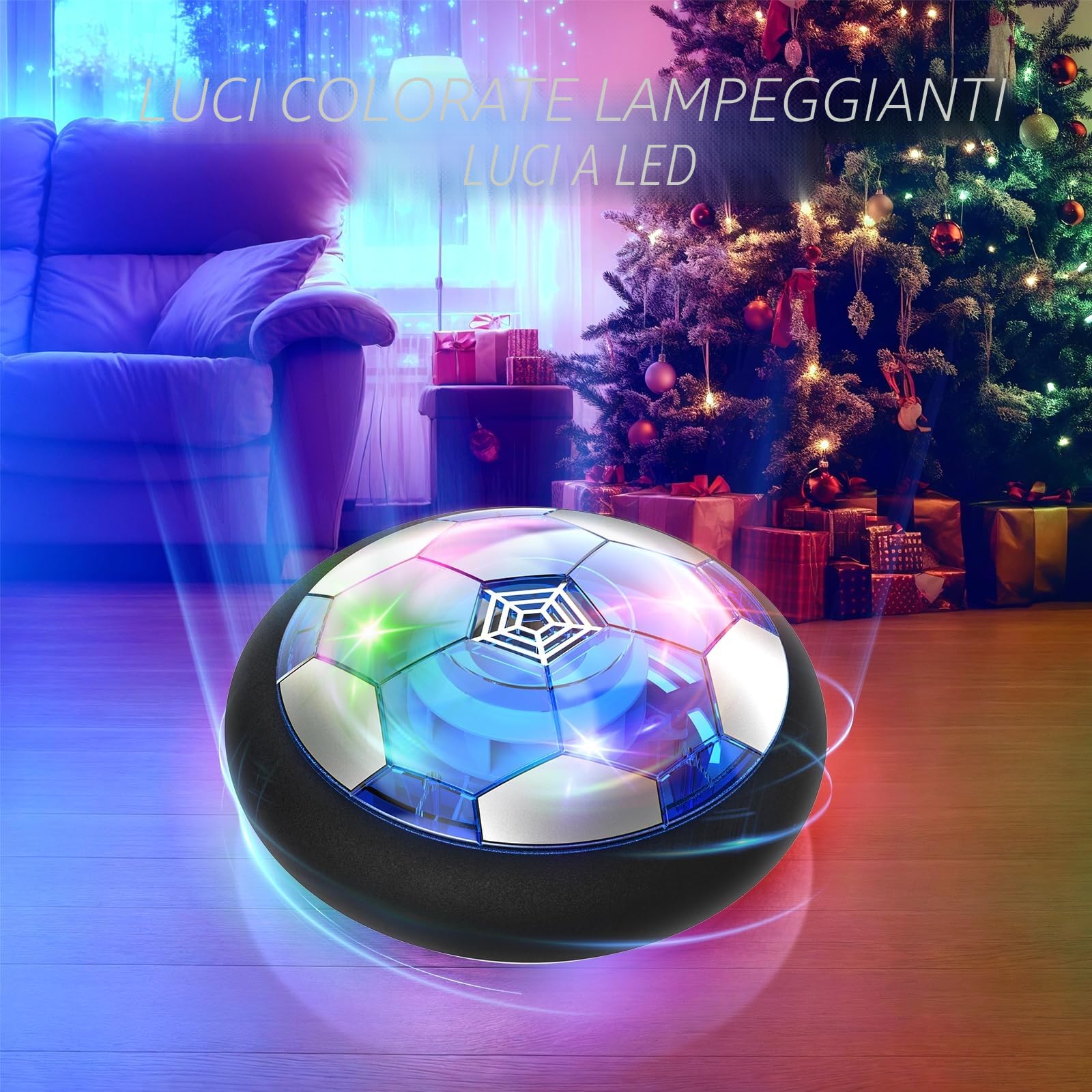 Buoeuik Pallone Calcio Fluttuante, Regalo Bambino 3 4 5 6 7 8 9 10 Anni Gioco Calcio Palla da Calcio per Casa Soccer Ball Ricaricabile con Luci LED Giocattoli Bambini Giochi Interattivi Bimbo Bimbi