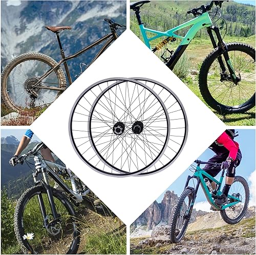 Miniatura 10 de DNYSYSJ Juego de ruedas de bicicleta de montaña de 27.529 pulgadas, ruedas de bicicleta de aleación de aluminio, freno de disco de llanta MTB