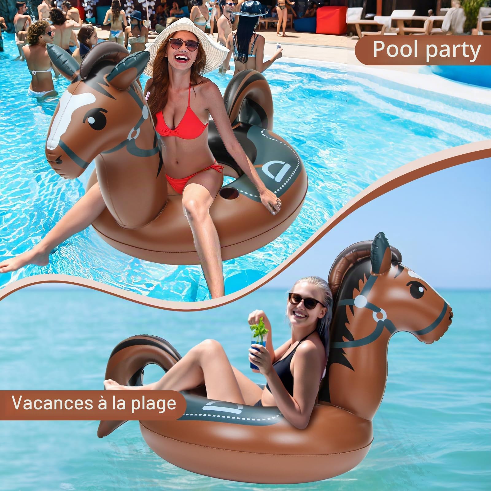 Bouee Piscine Adulte, Gonflable Bouée Piscine pour Piscine, Salon Aquatique Extérieur, Bouée de Piscine Gonflable pour Fête sur la Plage et Jouets de Piscine pour Adultes