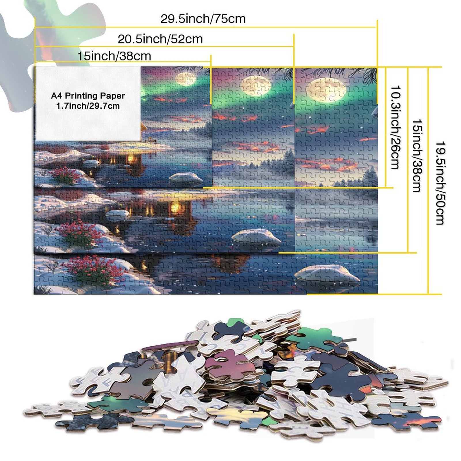 Aurora Lodge Puzzles, Puzzle 1000 sztuk puzzli dla dorosłych, kolekcja wyzwań, niemożliwe puzzle, wysokiej jakości druk 1000 sztuk (75 x 50 cm)