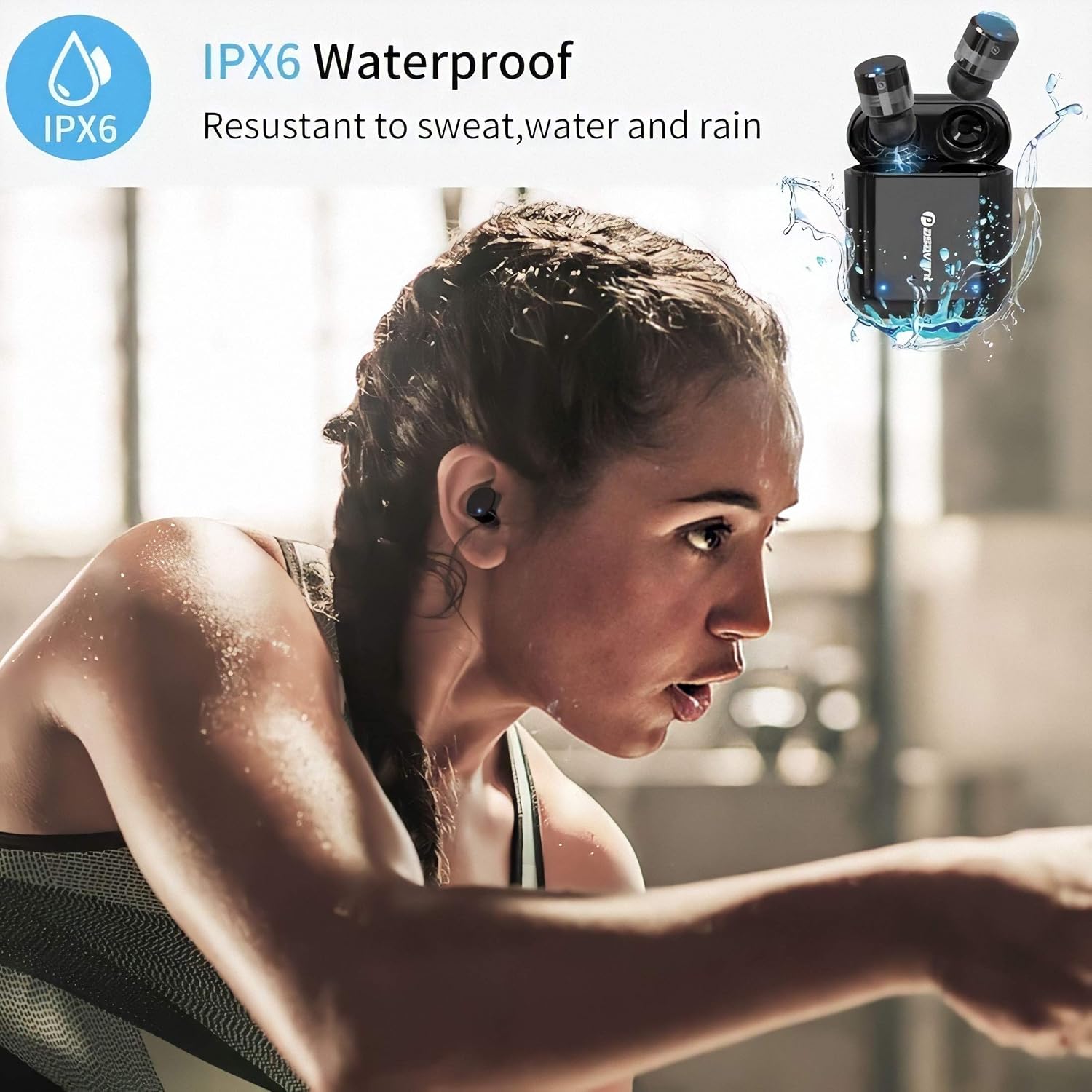 Pasavant Wireless Earbuds, Updated Bluetooth 5.0 TWS True Wireless Earbuds IPX6 Waterproof Bluetooth Headphones Small Earbuds with Mic for iPhone & Android with Fast Charging Case, T2 Plus (Black)