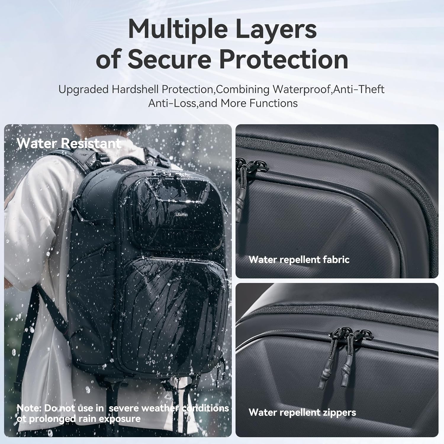 ULANZI BP10 Hardshell Camera Backpack 35L for DSLR Professional Photography Video Accessories Travel Tripod Strorage Large Splash-proof Hardshell Bag for Sony Canon Women Men w Tripod&Laptop Holder