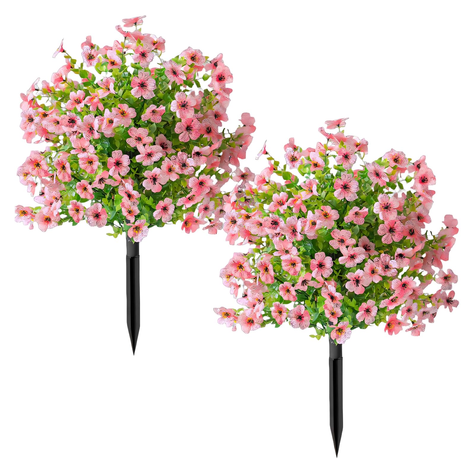 Kaeltsyn 2Pcs Fake Gumtree Grape Flowers for Outdoor Decoration, Realistic with Mixed Colors, Easy Insert Garden Stakes for Patio Yard Faux Herbage for Patio Decor
