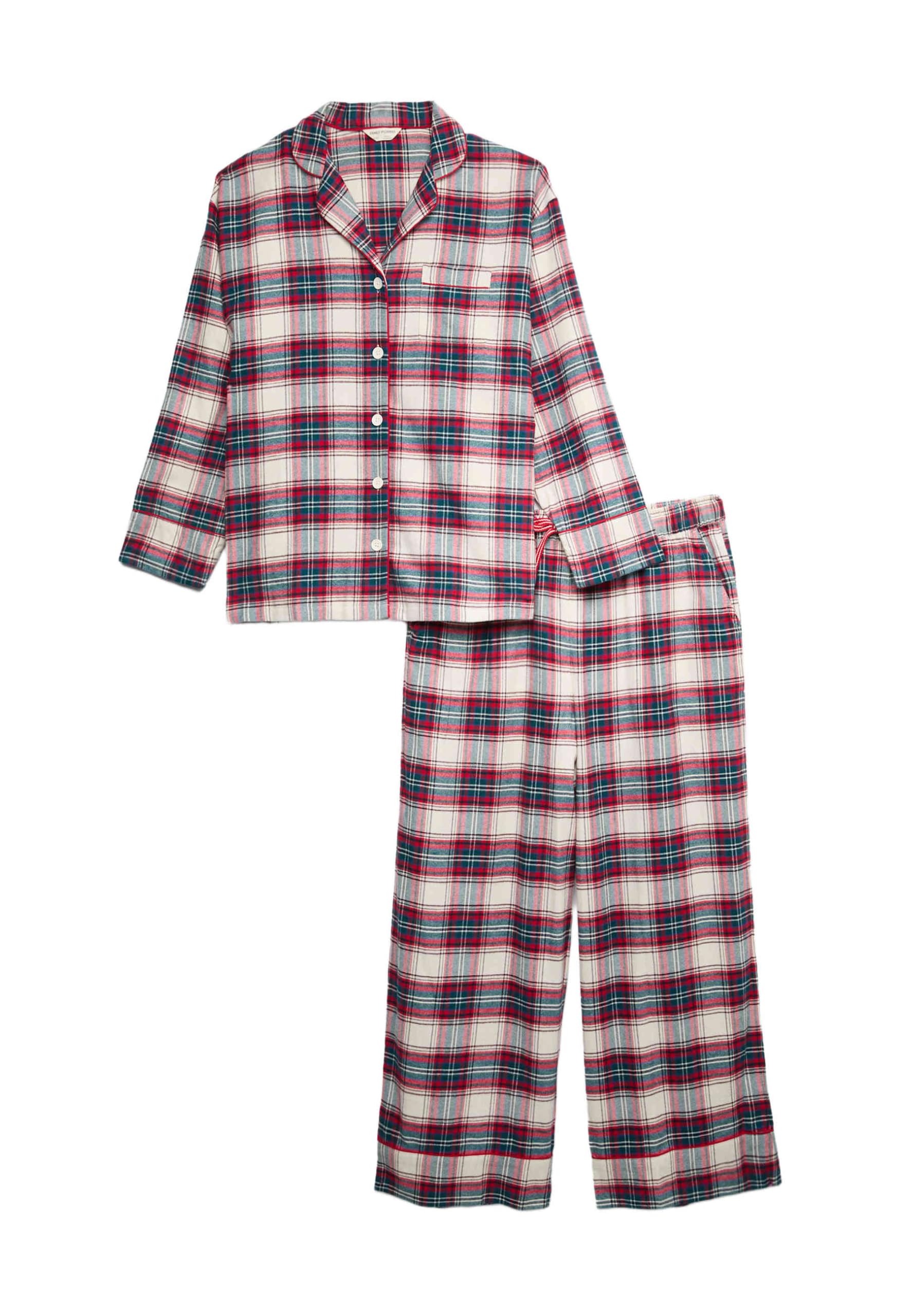 Marks & Spencer Zweiteiliges Pyjamaset aus Reiner Baumwolle mit Karomuster
