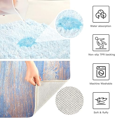 Miniatura 5 de Bathroom Rugs Sets 2 Piece 24x16+24x20 Inch,Soft U-Shaped Contour Toilet Rug Yellow Maple Leaf Non-Slip Absorbent Bath Floor Mat Carpet Set Water