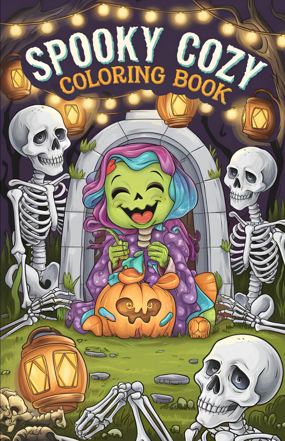 Spooky Cozy Coloring Book: Cute Creepy Characters, Cozy Scenes, and Hygge-Inspired Relaxation for Adults and Teens