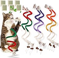 TEAWOO 6-Pack XL Cat Chew Ropes with Catnip - 27.5" Natural Sisal Toys for Teeth Cleaning & Chewing Relief