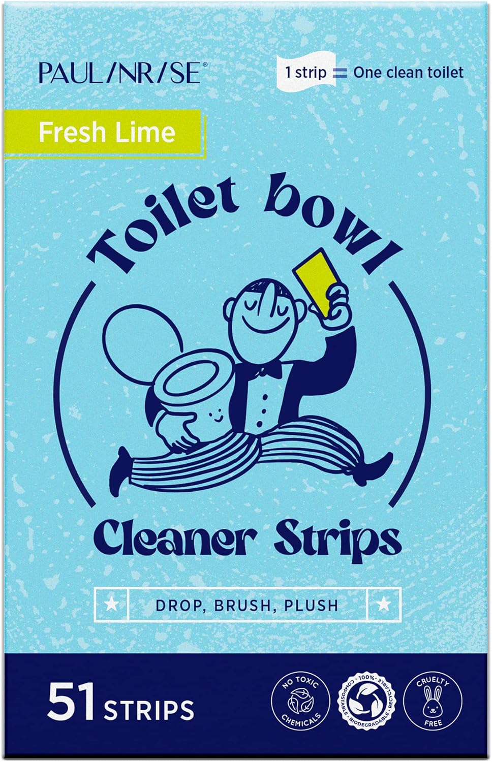 Buy Toilet Bowl Clean Strips Fresh Lime Scent, Plastic Free, Non