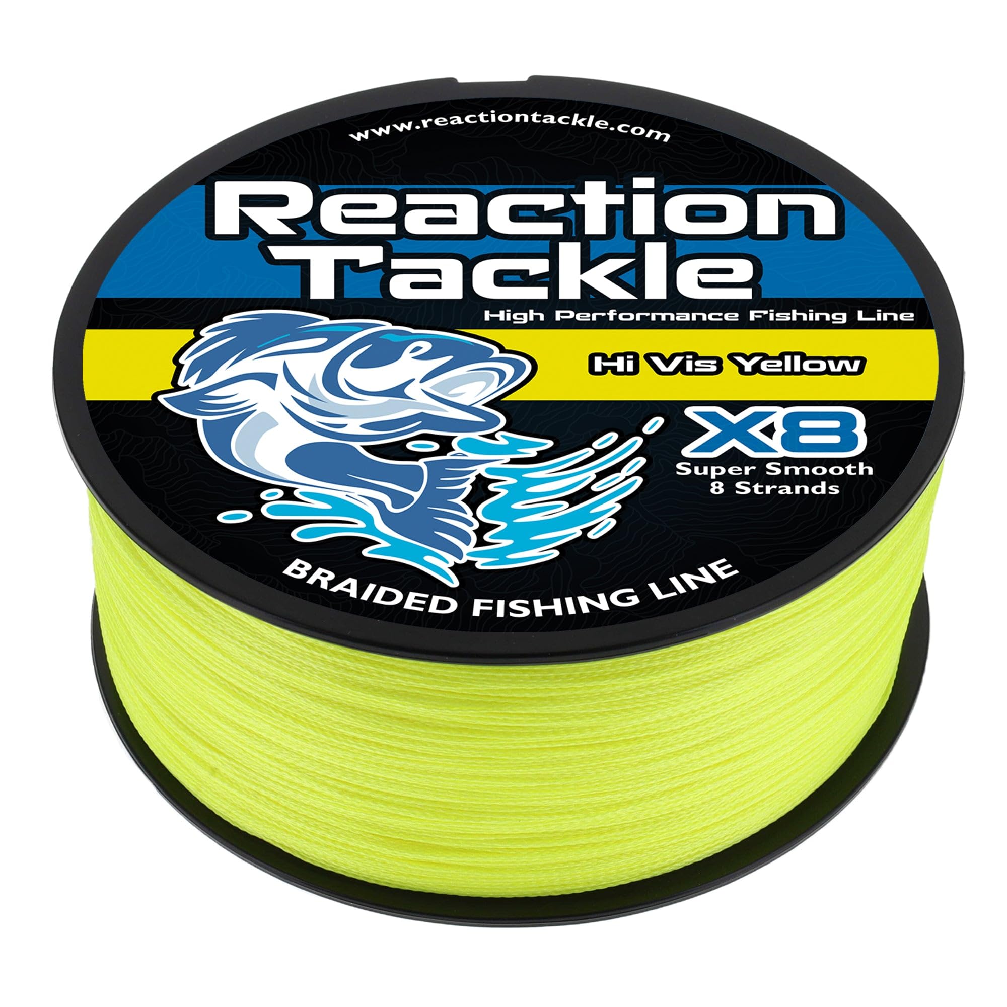 Reaction Tackle Braided Fishing Line - Pro Grade Power Performance for Saltwater or Freshwater Fish - Colored Fishing Line Braid for Extra Visibility