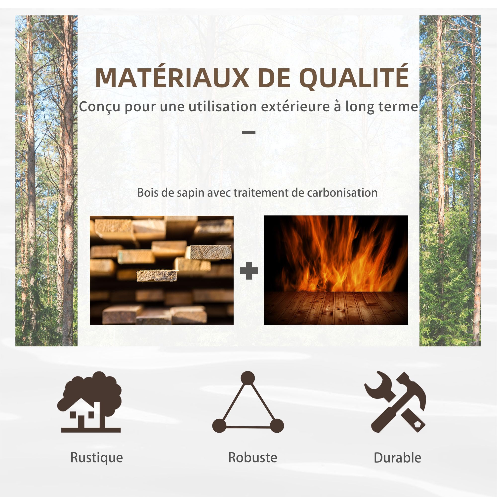 Outsunny Pont de Jardin en Bois, Pont de Bassin, Charge Max. 150 KG décoration du Jardin 100 x 50 x 37 cm avec Balustrade à Demi-Roues, Pont décoratif pour ruisseau, Marron