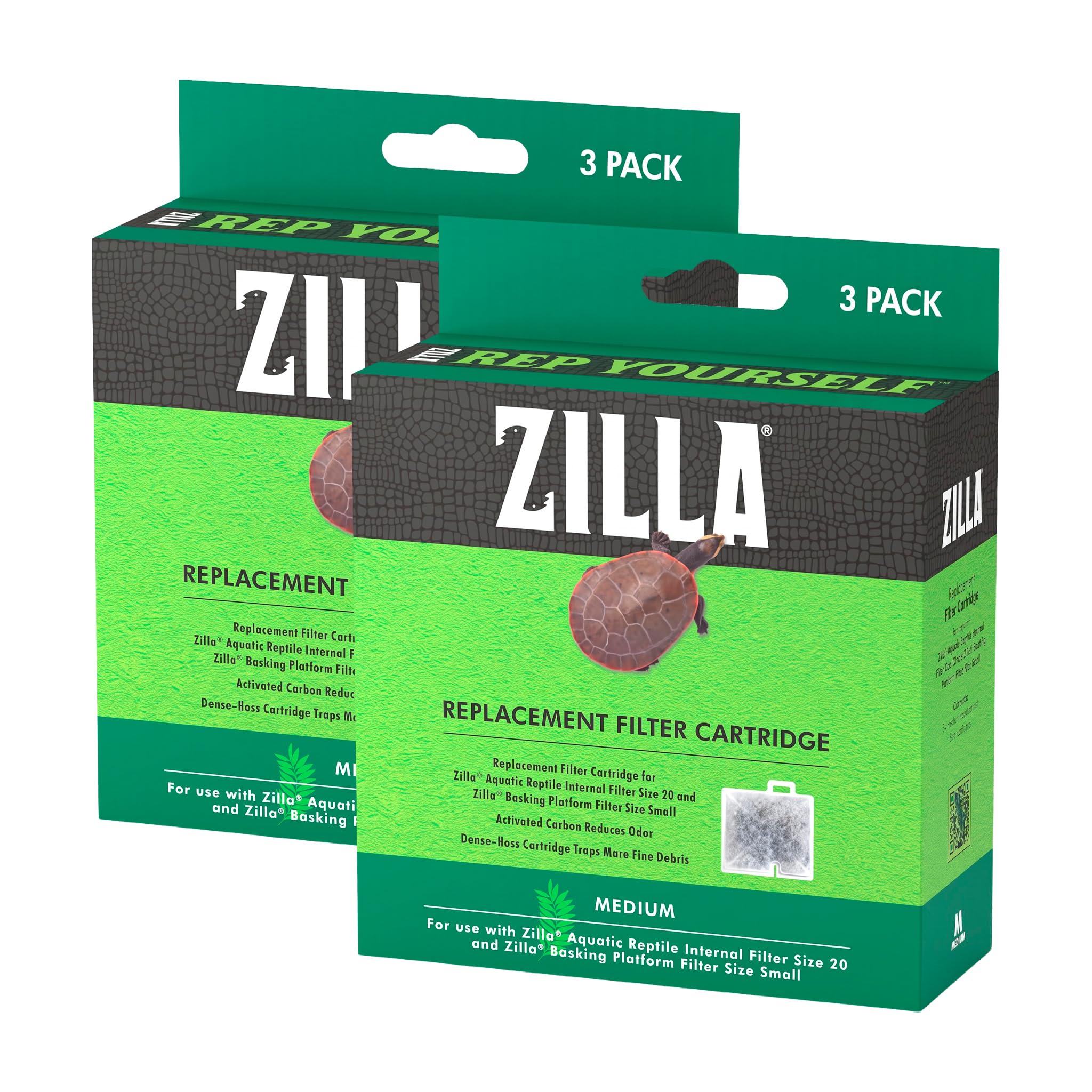 Zilla Replacement Filter Cartridges Medium, 3 Count (Pack of 2)