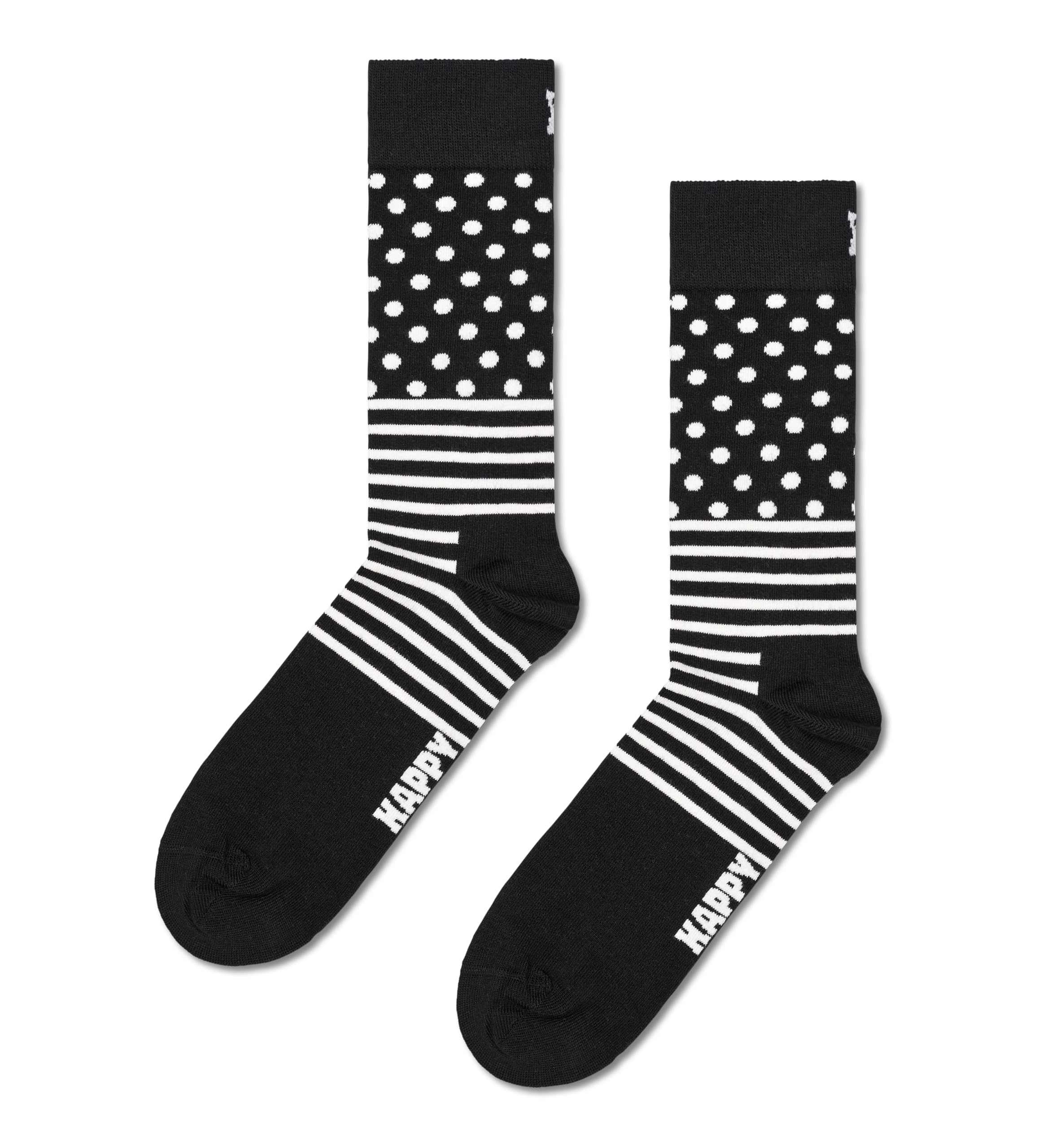 Happy Socks 4-pak klasyczny czarno-biały zestaw upominkowy, kolorowe i zabawne, skarpety dla mężczyzn i kobiet, czarno-białe