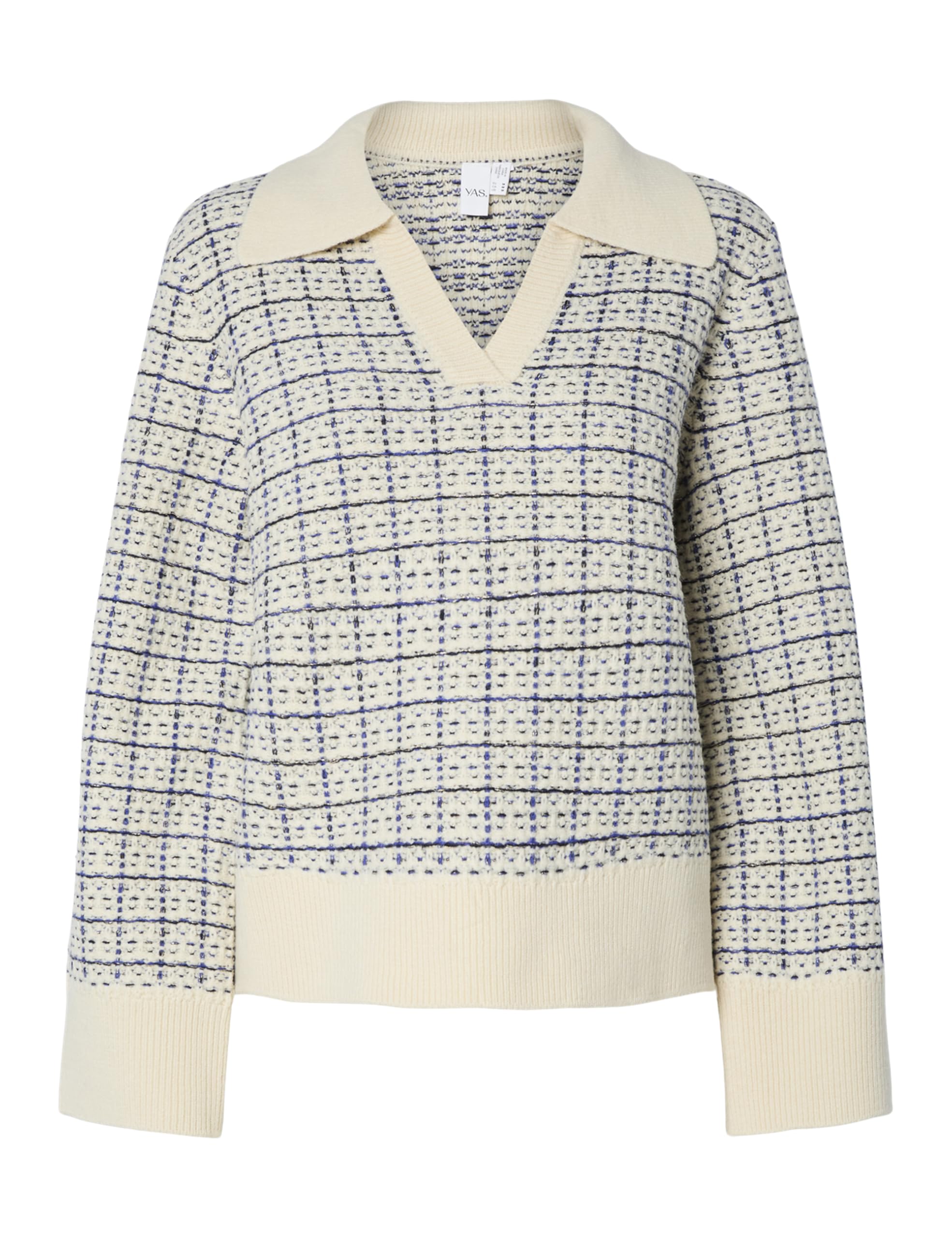 Yas Women's Birch Y.a.s Yaslivia Ls V-Neck Knit Pullover Noos, Xl