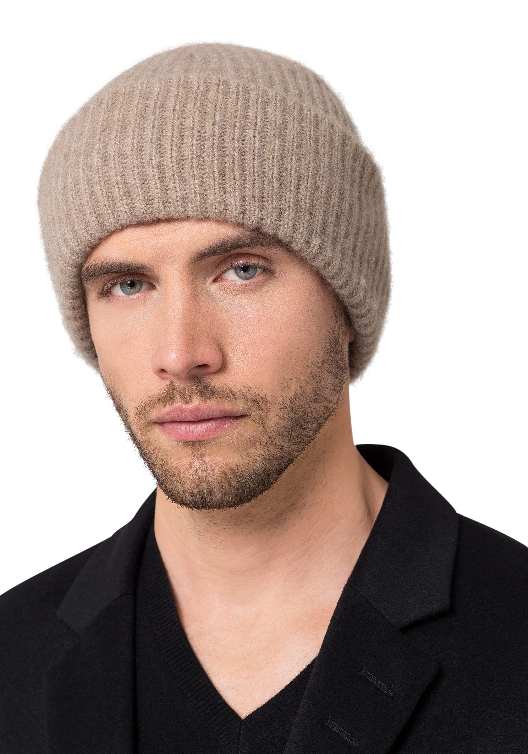Style & Republic Męska czapka beanie ze 100% kaszmiru | szlachetna czapka męska z najlepszego kaszmiru | obwód talii 56 cm
