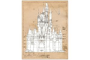 Vintage Castle Patent Prints Under 20, Unframed Disney Princess Decor