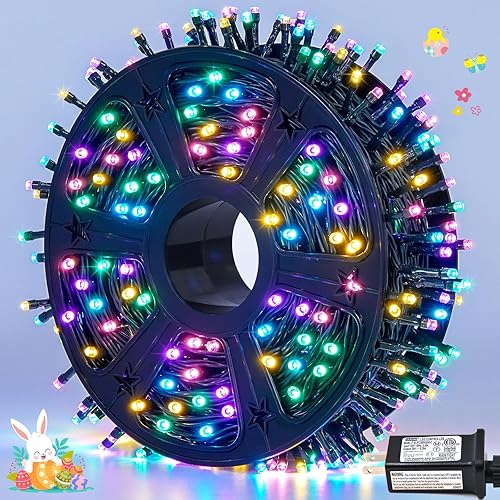 Miniatura 13 de JMEXSUSS 400 luces LED de Navidad para decoraciones al aire libre, 132 pies, luces multicolor para árbol de Navidad con control remoto, luces de