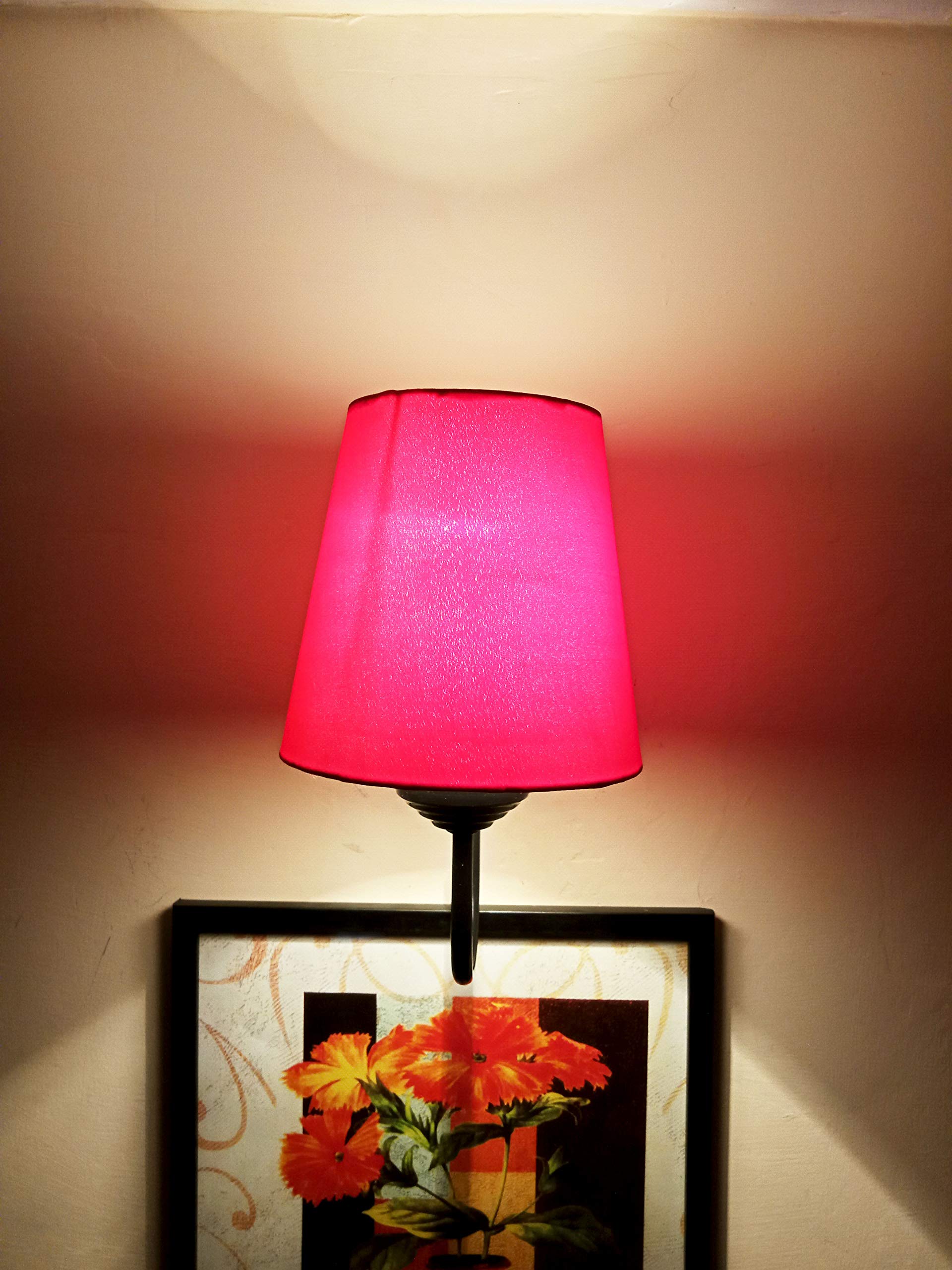 M2 Look New Decorative Wall Lamp | with Steel Fitting Round Poly Cotton Shade for Bedroom, Living Room, Main Door, Balcony, Restaurant, Café, Home Decor Wall Hangings Item Stylish (Pack of 1)