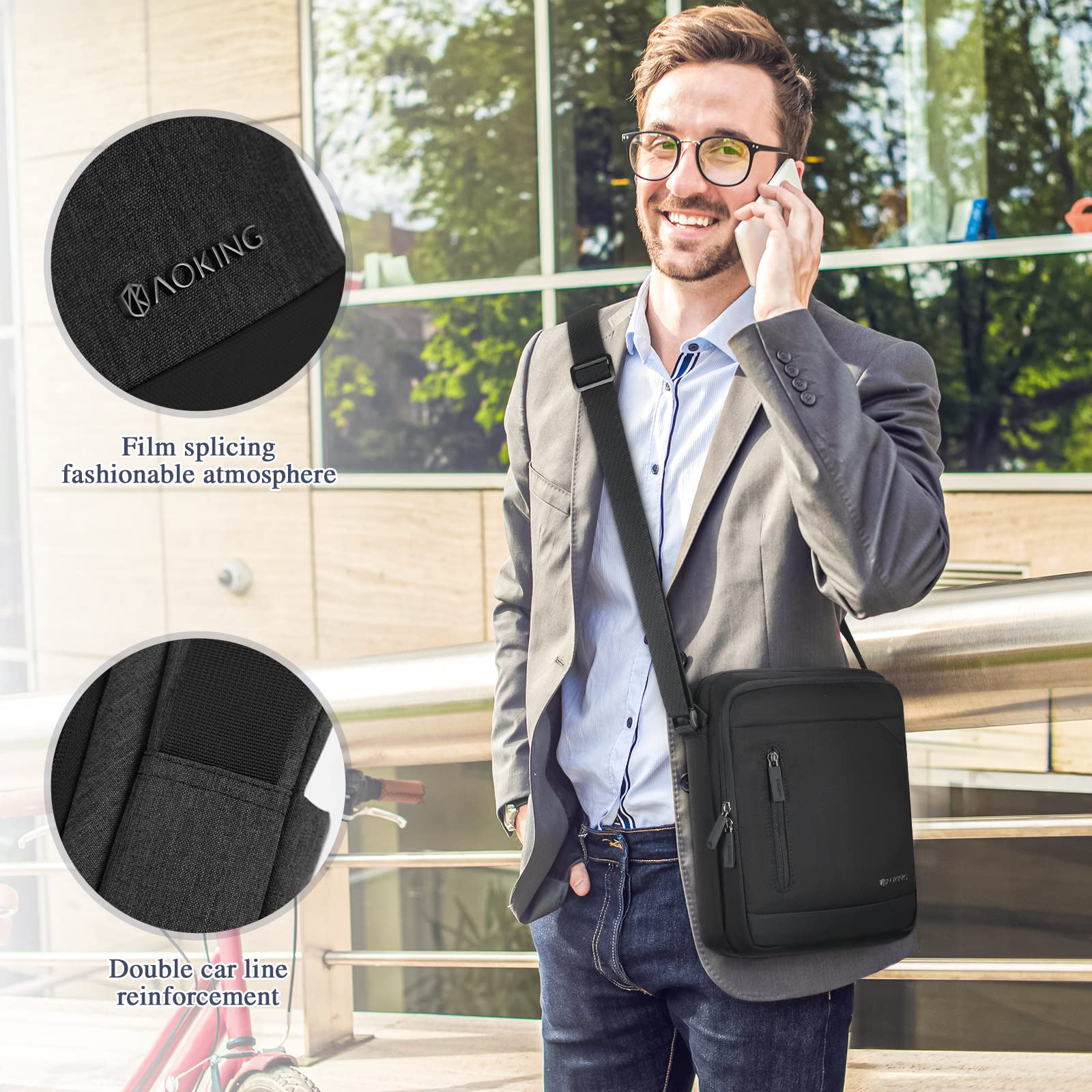 Bolso Bandolera para Tablet iPad de hasta 11 Pulgadas, Bolso de Hombro, Bolso Cruzado, Antirrobo, Resistente al Agua