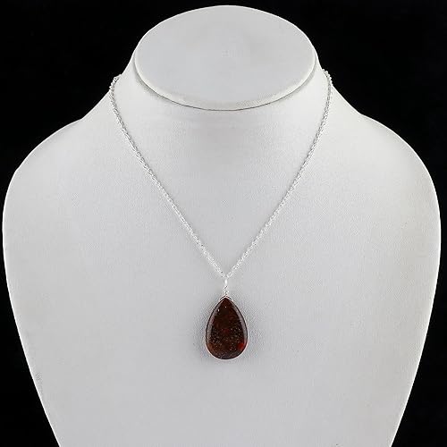 Miniatura 5 de CRYSTALINE Dino Bone Gemstone Pendant Necklace, Natural Crystals Cabochon, Handmade Jewelry, Chakra & Healing Crystals, Birthday, Christmas Gifts,