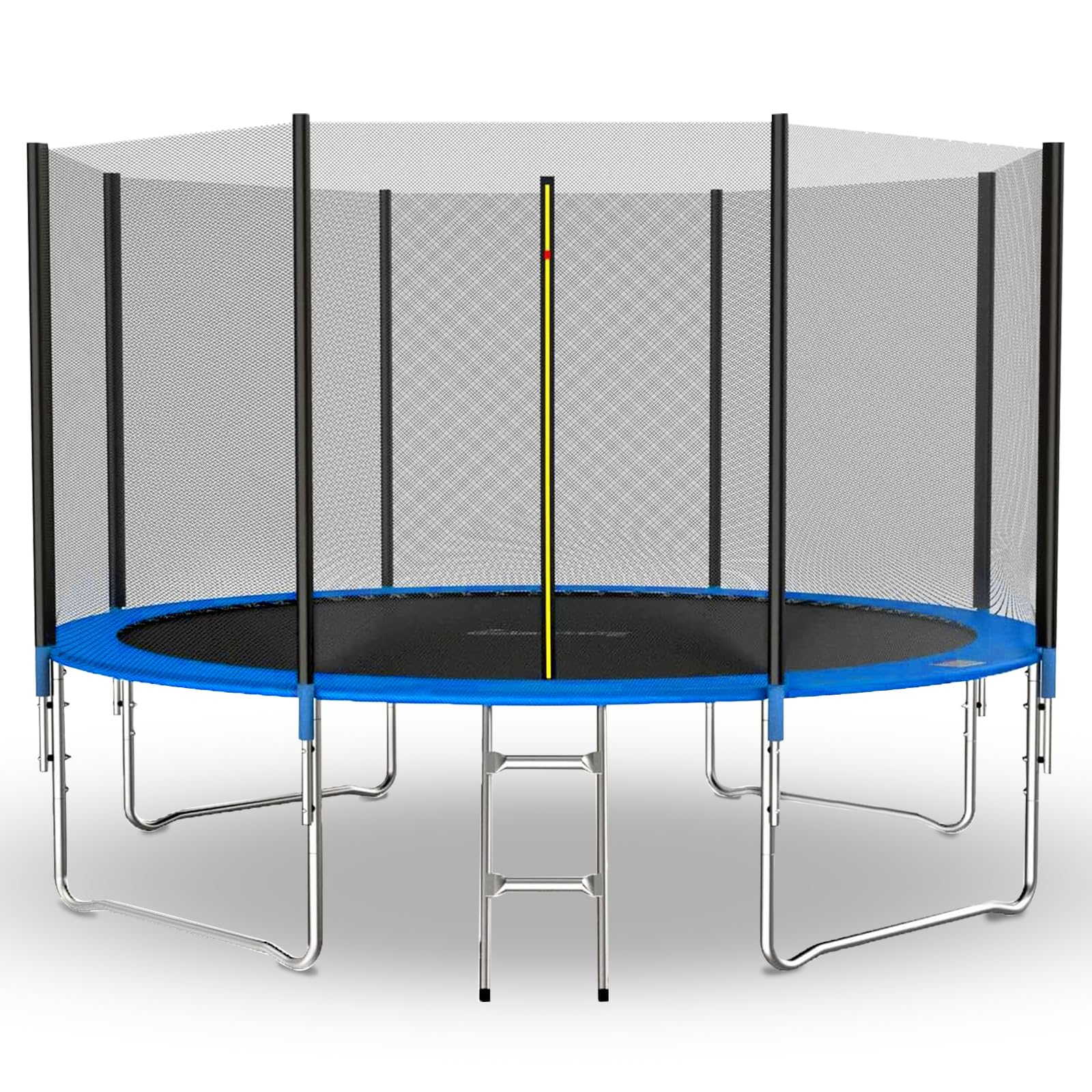 GALACTICA 12FT Round Trampoline Set Outdoor Garden Safety Net Enclosure Spring Jump Mat Padding Ladder GT-TS-03 Blue