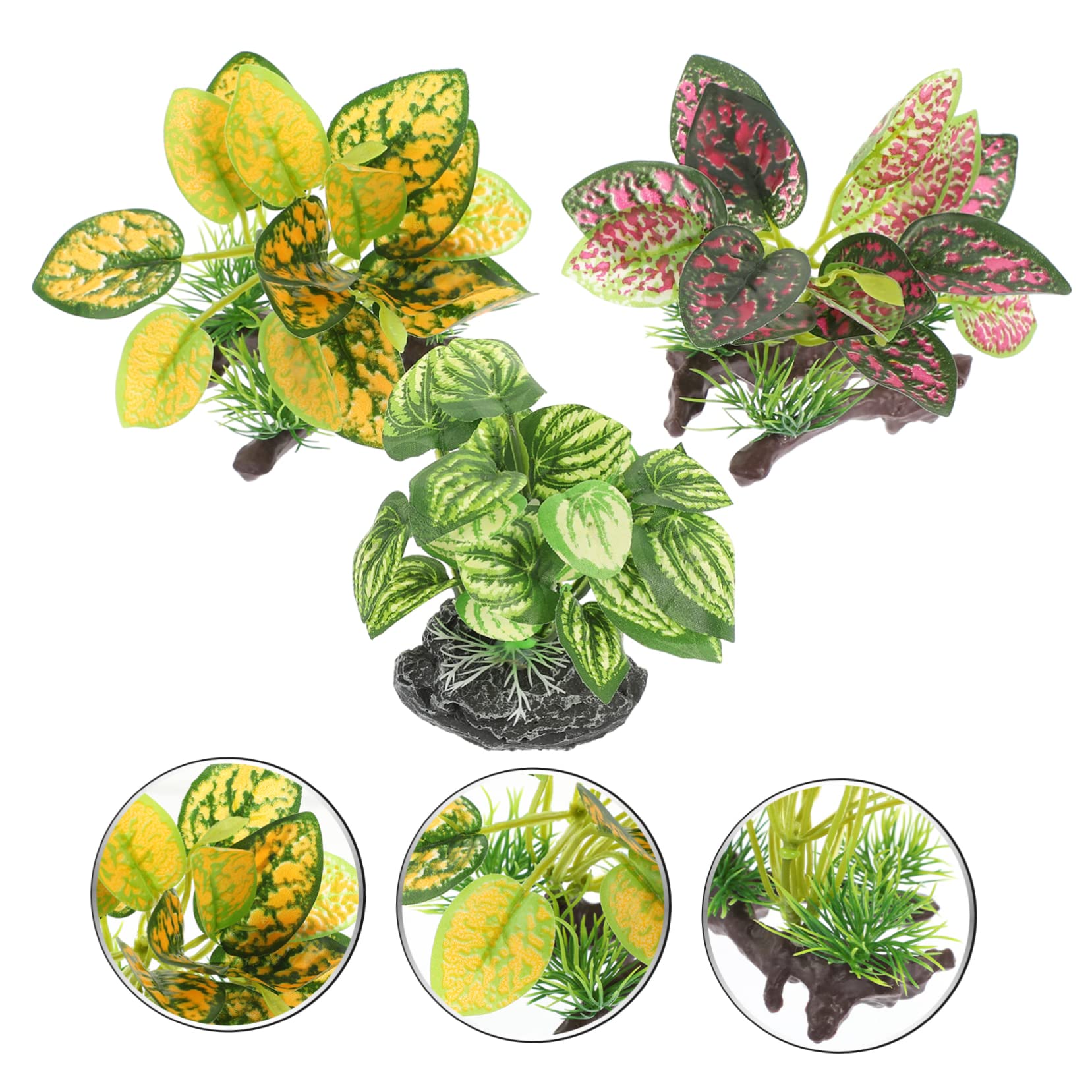 GLEAVI 3 Set Ornamenti Di Piante Acquatiche Simulate Acquario Pianta Finta Piante Da Terrario Decorazione Di Piante Finte Piante Acquatiche Artificiali Falso Impostore Resina 3 Pezzi * 3