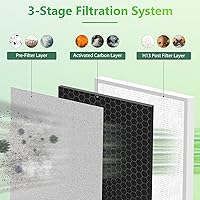 Vista 3 de 4 Pack PEAIRPLG 3-in-1 Replacement Filter Compatible with Pure Enrichment Air Puri-Fier Filter Purezone Air Purifier Replacement Filter Fit for Pure
