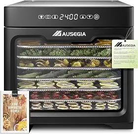 Desidratador De Alimentos Com Espaço Secagem 8,8", Maior Que Desidratadores 9 Bandejas, Potência 800 W, Economiza Mais Tempo Do 600 Secador Desidratado 190 ° F Para Carne Seca, Petiscos Cães