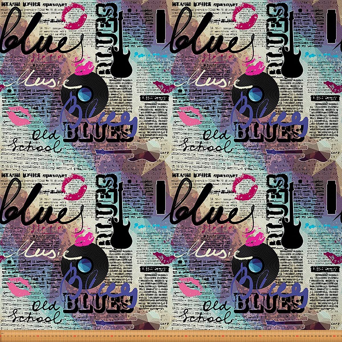 The Yard Rock Music - Tessuto per tappezzeria e progetti fai da te in tessuto musicale per tappezzeria e casa in stile musicale, impermeabile, 5 m, lunghezza 460 x larghezza 150 cm, colorato