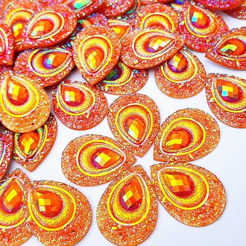 Miniatura 6 de Botones brillantes de color AB para coser, manualidades, cuentas de espalda plana, para decoración de disfraces, vestidos de boda, 0.709 x 0.984 in,