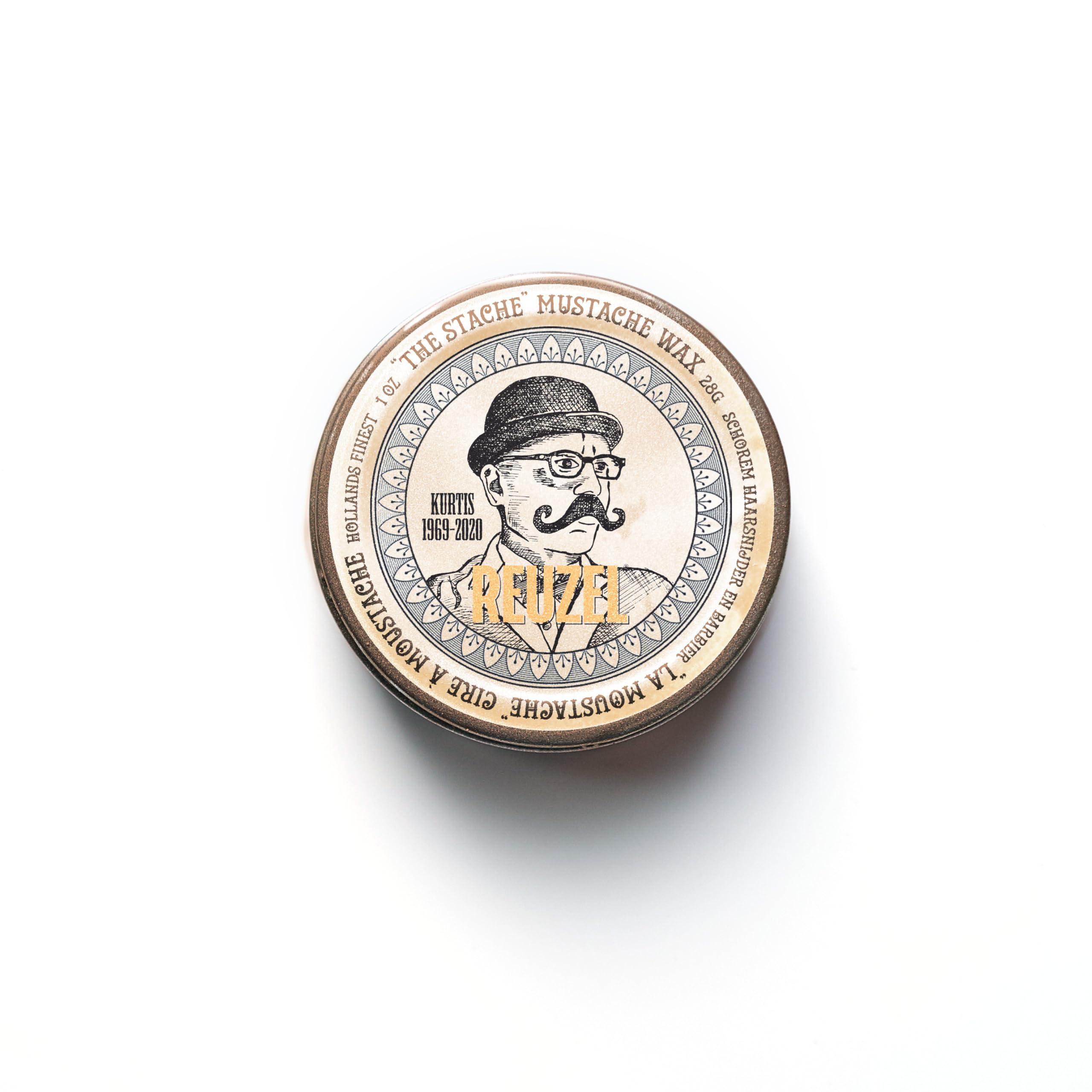 The Stache Mustache Wax - Strong Hold, Low Shine Beeswax - Tame And Train Unruly, Coarse Hair - Perfect For Creating Your Signature Style - Light Orange And Mint Scent - 1 Oz