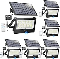 Vista 11 de Paquete de 8 luces LED solares de pared para exteriores, luces de seguridad con sensor de movimiento de 20 W con 3 modos de iluminación, luz