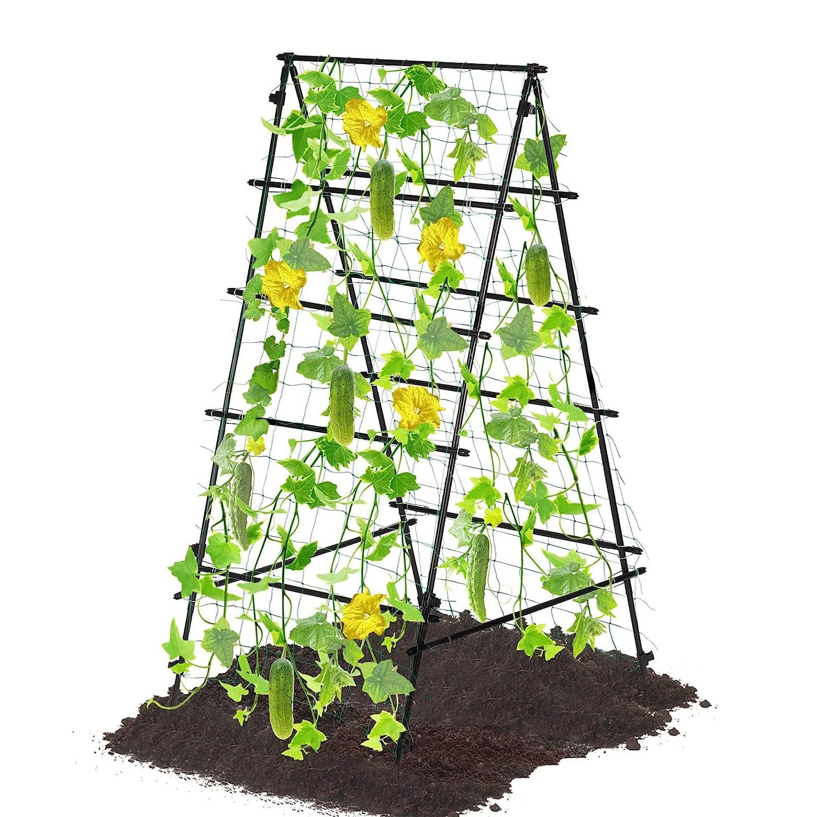 Marco de celosía for jardín, Soporte Tipo A for Cultivo de Frutas y Verduras, extraíble con Red for trepar, for Plantas trepadoras, pepinos, Tomates, Uvas y Flores.