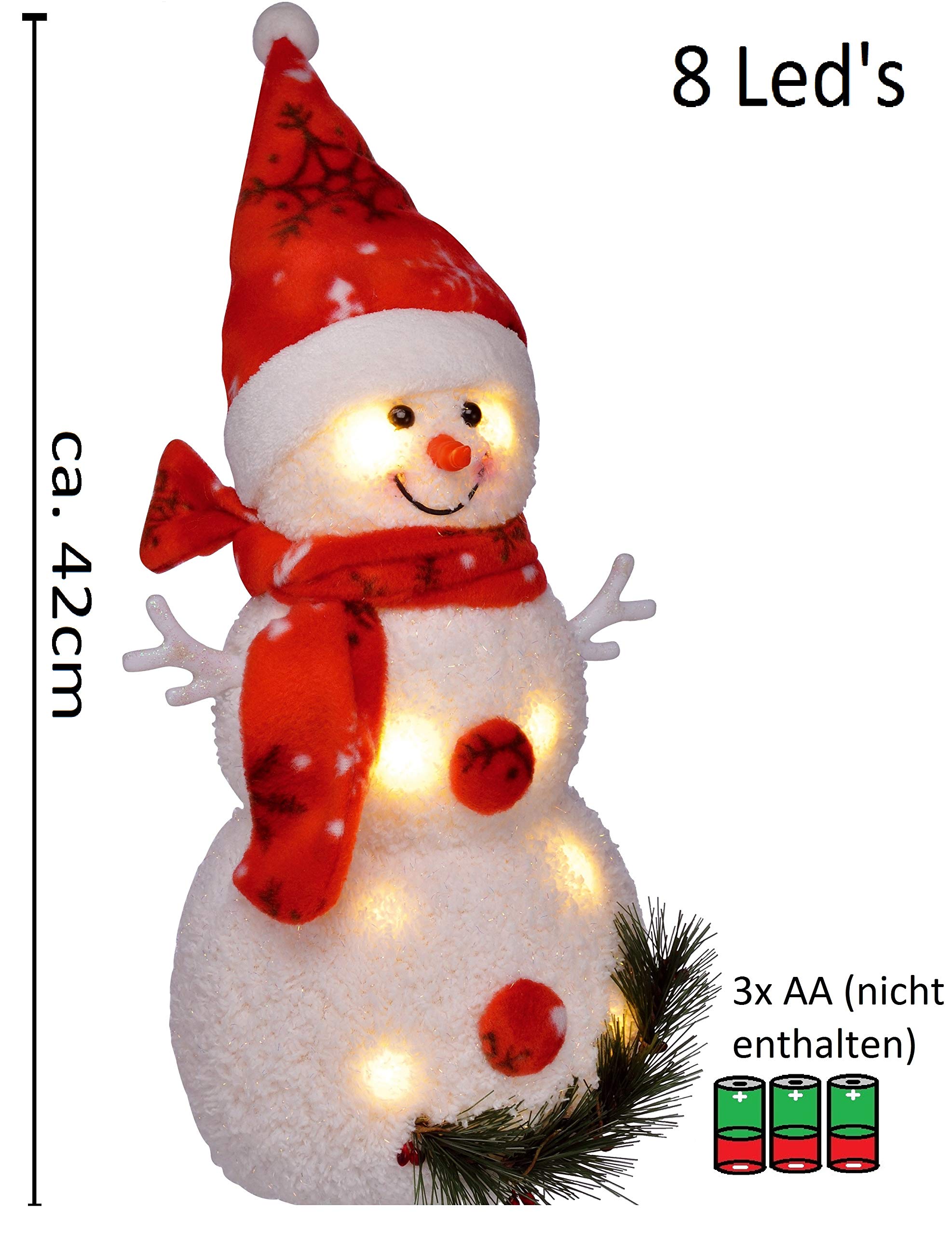 Pupazzo di neve Sciatore LED H33cm Decorazione per esterni|Eclairage design - ARUM LIGHTING