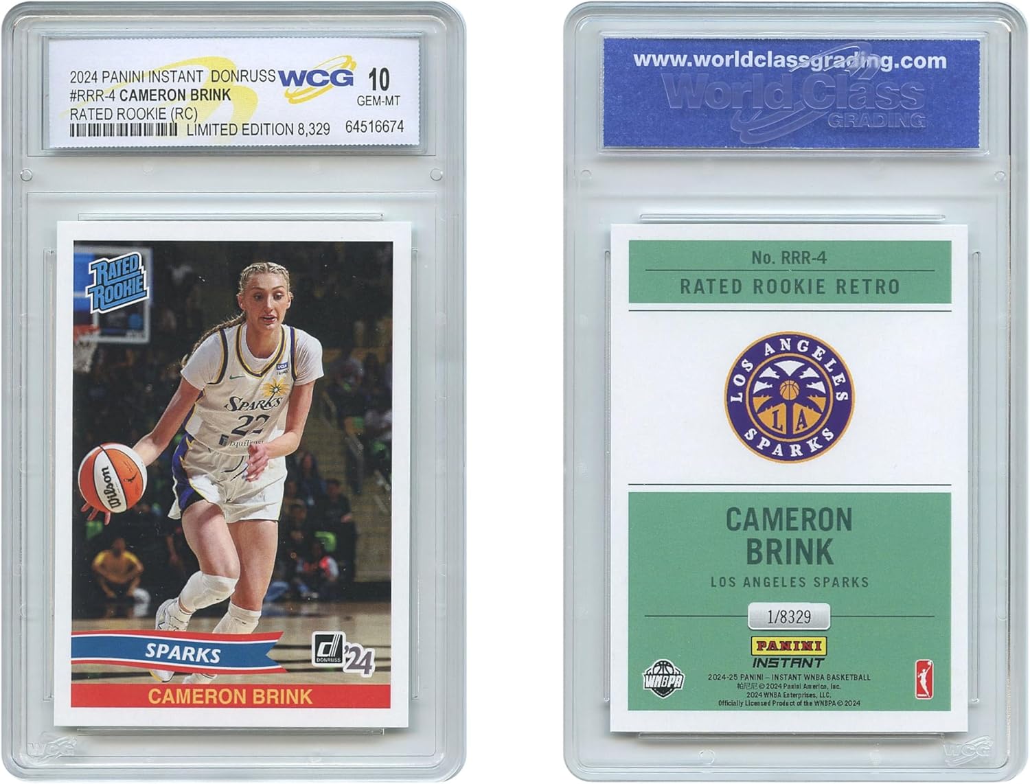 2024 Panini Cameron Brink Donruss Rated Rookie Card #RRR4 – Graded GEM-Mint 10