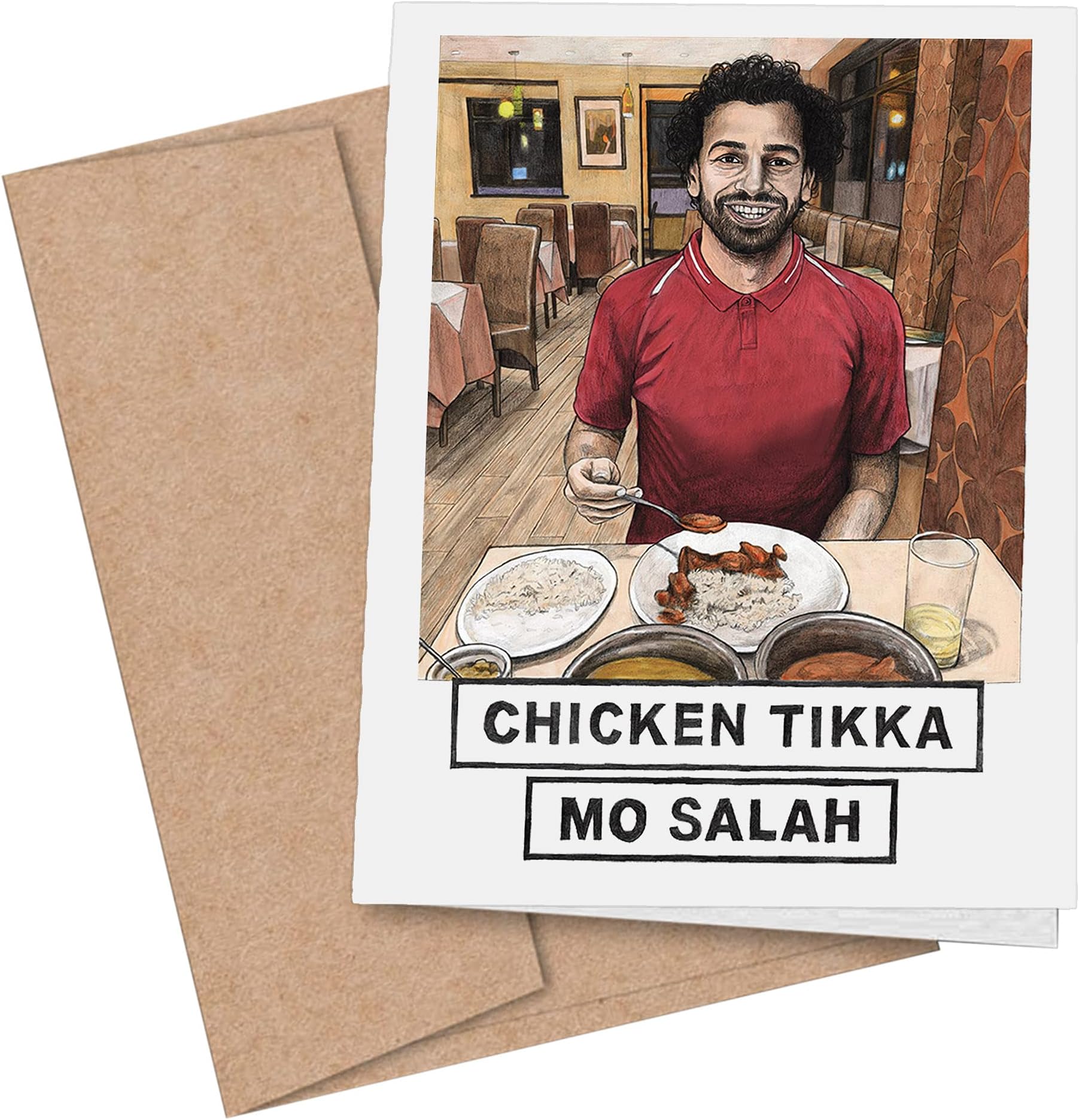 Chicken Tikka Mo Salah Pun Card, Greeting Card For Birthday, Anniversary
