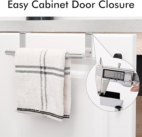 Miniatura 9 de KES Toallero para puerta de gabinete, toallero de cocina sobre el gabinete, toallero de barra de toalla de acero inoxidable SUS304, paquete de 2