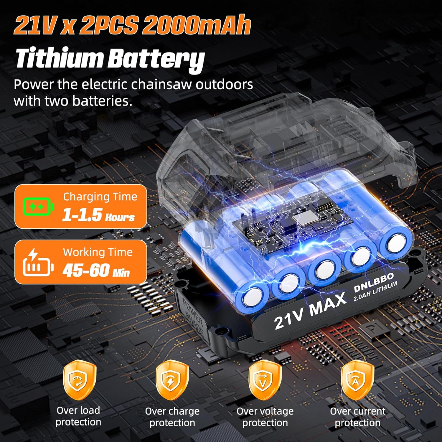 Mini Chainsaw Cordless, 6 inch Electric Chain Saw, Gardening Tool Saw for Wood/Tree Cutting, Garden & Household Use Stocking Stuffers Gift for Men Dad Husband(2 Batteries) - Image 8