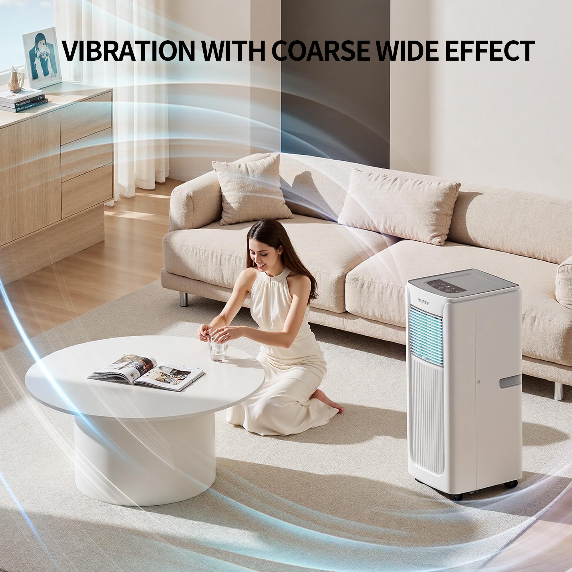 3-in-1-Handheld-Klimagerät mit 8500 BTU, ELECCI Mobile-Klimaanlage mit Kühl- und Entfeuchtungsfunktion, Lüftermodus für Home Office, 24-Stunden-Timer, Fensteranpassung, Digitales Display